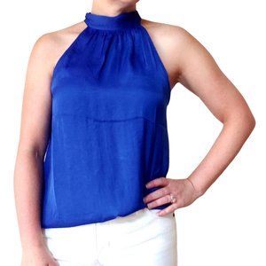 Ava Blue Mock Neck Top